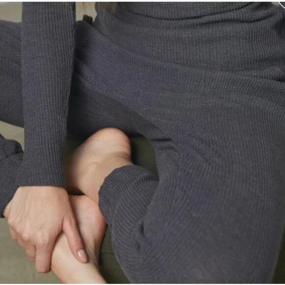 Lunya Restore Thermal Draped Jogger Medium Gray Waffle Knit Lounge Pants Comfort - Picture 4 of 16